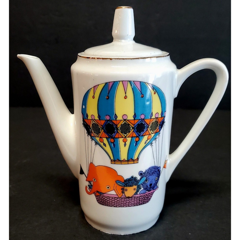 VTG Kahla Tea Pot German Democratic Republic Childrens Hot Air Balloon Animals